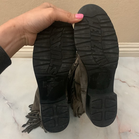 Stuart weitzman zippered knee high boots suede swinglow fringe boots size 6M - Picture 12 of 12